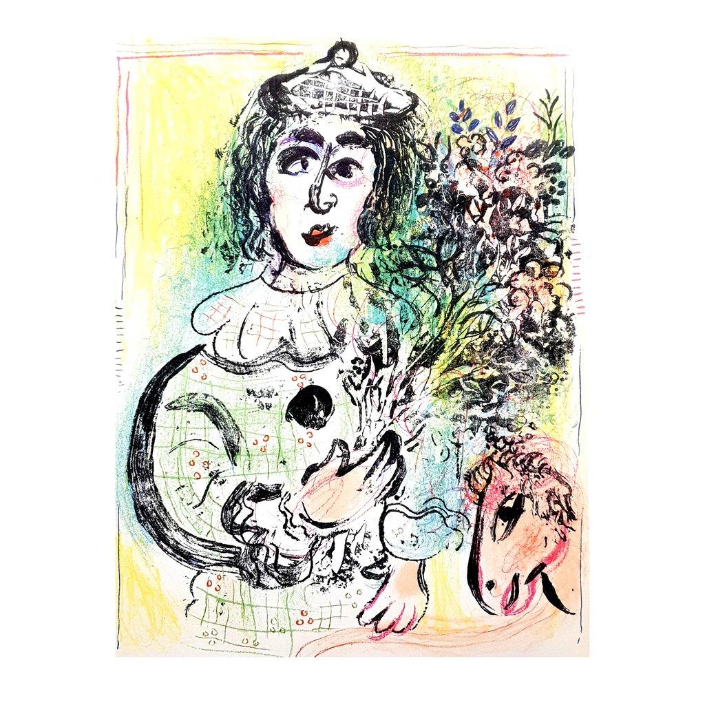 Original Lithograph "Man with a Goat and Flowers" by Marc Chagall ...